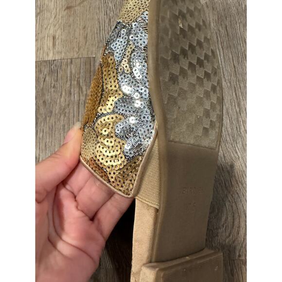 Birdies Women's The Dove Gold Petal Sequin Floral Mules Size 7.5 - Picture 6 of 6